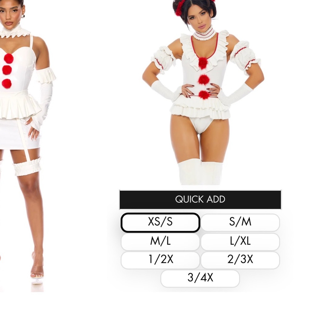 Women's White and Red Halloween Costume